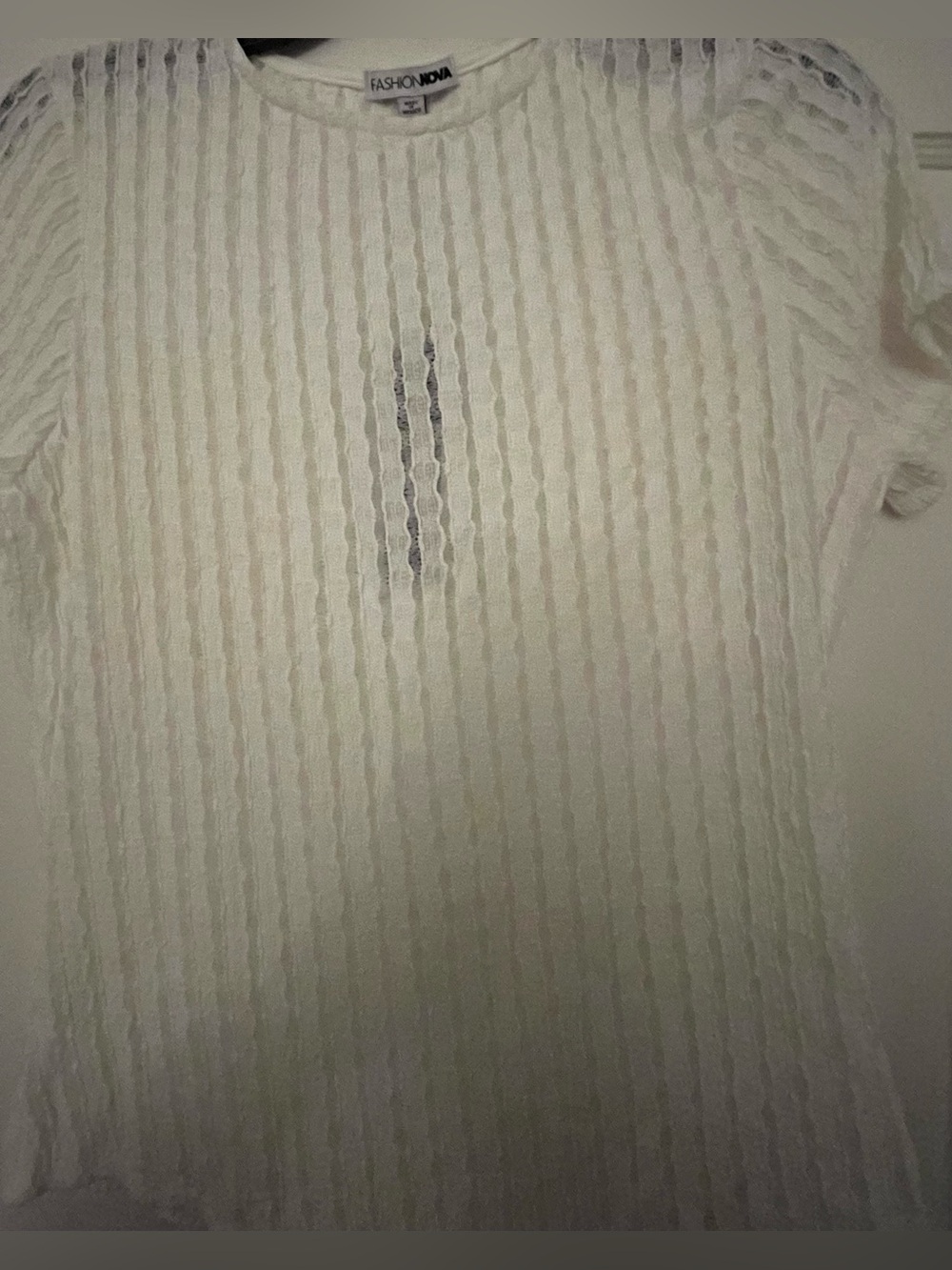 Fashion Nova White ribbed bodysuit